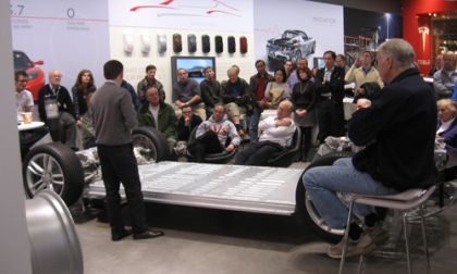 TheTesla Model S Chassis/batterpack. Photo © 2013 by Don Bain