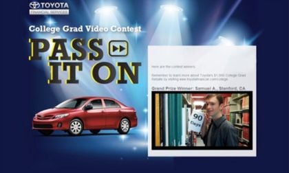 The Toyota contest page showing the winner Samuel Arnett. Photo courtesy of PRN