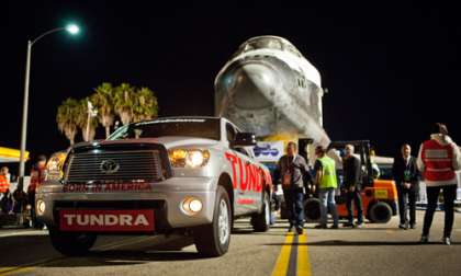 The Toyota Tundra tows the Endeavor. Photo courtesy of Toyota. 