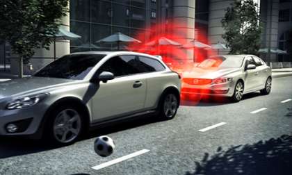 An Image from Volvo's City Safety video. Image courtesy Volvo of North America