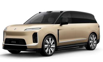 The high performance golden NIO ES9 SUV.