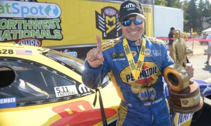 Ron Capps Celebrates a Charger Win
