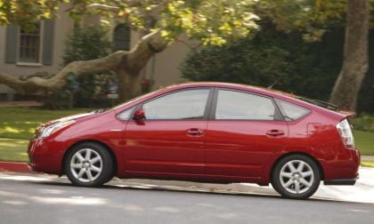 2007 Toyota Prius Red Side Shot with Cat Security