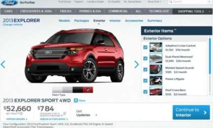 The 2013 Ford Explorer Sport configurator page