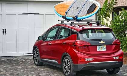 Chevy Bolt with Kayak on roof