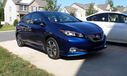 2019 Nissan Leaf PLUS SL Deep Blue Pearl Color Front Side View