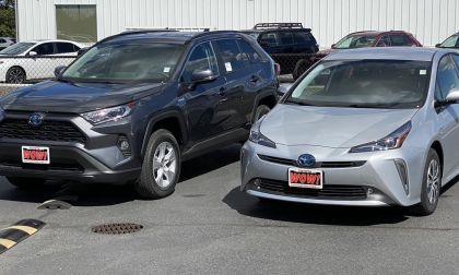 2020 Rav4 Hybrid and SIlver Prius AWD-e 