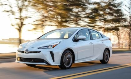 2020 Toyota Prius limited white driving full shot
