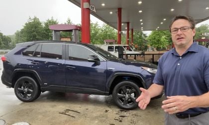 2020 Toyota RAV4 XSE Hybrid Blueprint color profile view RAV4 Hybrid gas tank issue