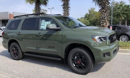 2020 Toyota Sequoia TRD Pro in Army Green passenger side view