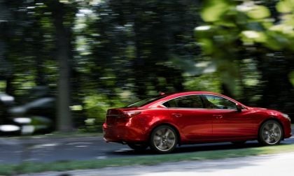 red 2021 Mazda 6 rear view dynamic