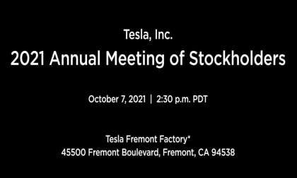 Tesla 2021 Share Holder Meeting Announcement