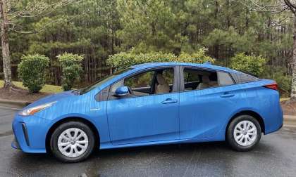 2021 Toyota Prius Electric Storm Blue profile view