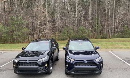 2021 Toyota RAV4 XLE Premium Hybrid Midnight Black front end RAV4 XLE Hybrid Blueprint front end