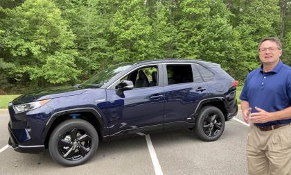 2021 Toyota RAV4 XSE Hybrid Blueprint color profile view front end