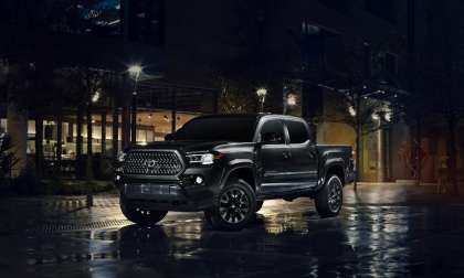 2021 Toyota Tacoma Nightshade Special Edition Midnight Black front end and profile