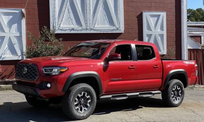2021 Toyota Tacoma TRD Off-Road Barcelona Red profile view front end