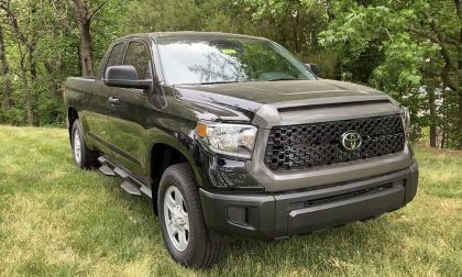 2021 Toyota Tundra SR Double Cab Midnight Black Metallic profile front end