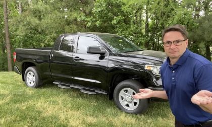 2021 Toyota Tundra SR Double Cab Midnight Black Metallic profile front end