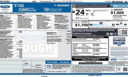 2021 Ford F-150 Monroney