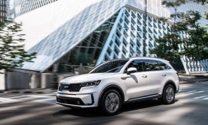 2022 Kia Sorento PHEV in front of Seattle Public Library
