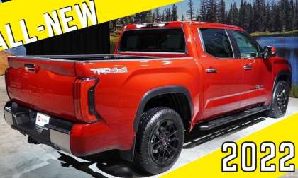 2022 Toyota Tundra Limited Supersonic Red profile view back end rear end