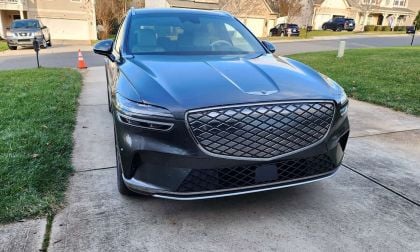2023 Genesis Electrified GV70 Review, front exterior and grille