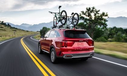 Red 2023 Kia Sorento hybrid