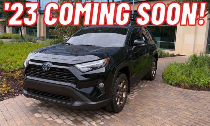 2023 Toyota RAV4 Hybrid Woodland Edition Midnight Black front end profile view