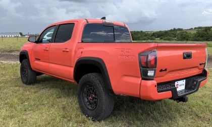 2023 Toyota Tacoma TRD Pro Solar Octane back end profile view