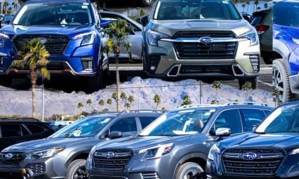 2024 Subaru Foresters sitting on the Subaru retailer's lot