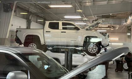 2024 Toyota Tacoma being serviced at a dealership