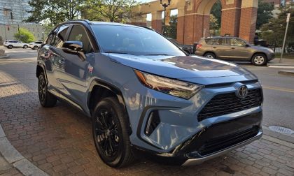 A 2025 Toyota RAV4 Hybrid strikes a handsome pose