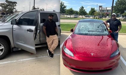 Toyota Tundra and a new Tesla Model 3