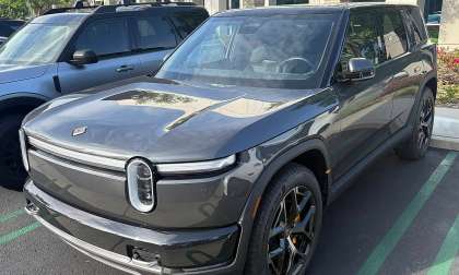 2026 Rivian R2 in Rivian's HQ parking lot