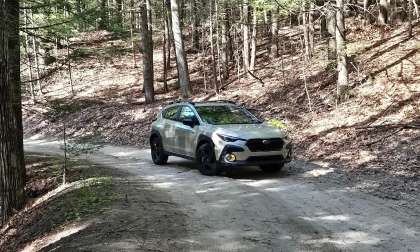 A 2026 Subaru Crosstrek Sport Hybrid in its natural environment