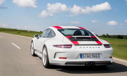 2020 Porsche 911 white with red stripes
