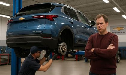 Chevy Equinox EV getting brakes inspected