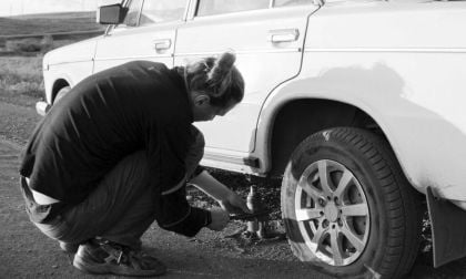 Changing a Flat on the Road is Not Recommended