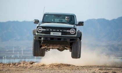 Ford Bronco going airborne off road