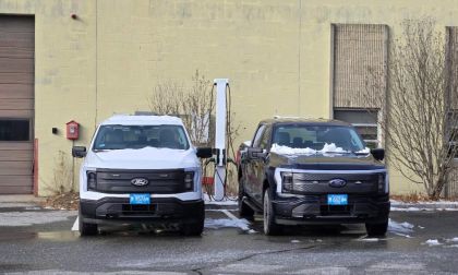 Battery-electric pickup trucks sit idle as gas and diesel trucks clear roadways. 