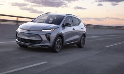 Gray Chevy Bolt on highway