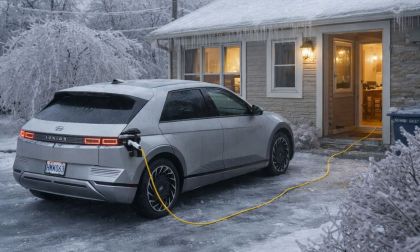 Hyundai Ioniq 5 using V2L to power a home during an ice storm outage