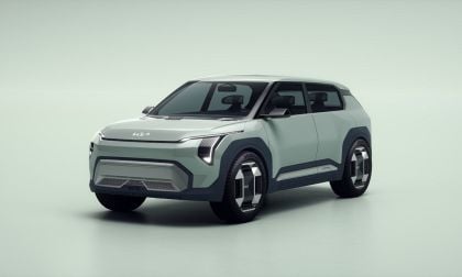 Kia EV3 on white background