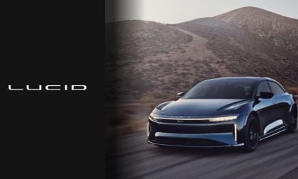 Lucid Air travelling down the highway 