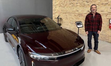 Lucid Air next to person
