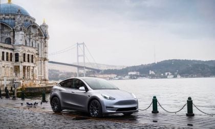 Gray Tesla Model Y in Europe