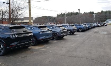 Image of unsold Ford Mustang Mach-E EVs by John Goreham