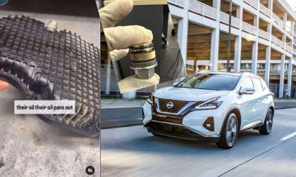 Nissan Murano Plastic Oil Pan with whiteSSUV vehicle