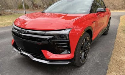 Red Chevy Blazer EV SS in Driveway 